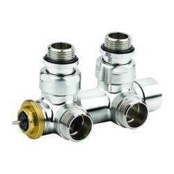 Flamco Design Ventilhahnblock Eck 738C G 1/2" Außengewinde x G 3/4" Außengewinde Euroko... FLAMCO-C738015 3430650448285 (Abb. 1)
