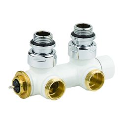 Flamco Design Ventilhahnblock Eck 738W G 1/2" Außengewinde x G 3/4" Außengewinde Euroko... FLAMCO-C738025 3430650448292 (Abb. 1)