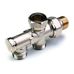 Flamco Anschlussverteiler D915 Messing vernickelt 1/2"x3/4" Eurokonus, für Zweirohrsyst... FLAMCO-C915406 3430650139510 (Abb. 1)