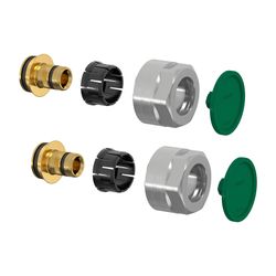 Flamco Klemmverschraubung-Set F3 14x2mm x G 3/4" Innengewinde Eurokonus Messing vernicke... FLAMCO-F11461 4013852236189 (Abb. 1)