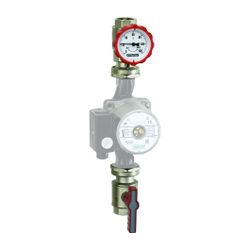 Flamco Pumpenvorlauf-Gruppe 2-teilig Thermometergriff DN 25 G 1" Innengewinde PN 16 Mess... FLAMCO-F10255 4013852203068 (Abb. 1)