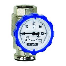 Flamco Pumpenrücklauf-Gruppe Thermometergriff DN 25 G 1" Innengewinde PN 16 Messing vern... FLAMCO-F10258 4013852203082 (Abb. 1)