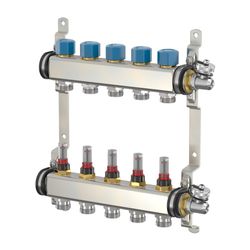 Flamco Heizkreisverteiler mit Durchflussmengenanzeige 4 Heizkreise, G 1" Innengew. x G 3... FLAMCO-F18513 4013852249332 (Abb. 1)