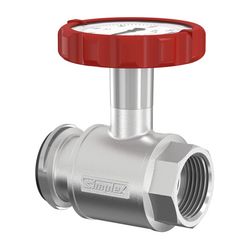 Flamco Pumpen-Kugelhahn mit Thermometergriff, rot DN 32 G1 1/4i PN 16 Messing vernickelt... FLAMCO-F10130 4013852201545 (Abb. 1)