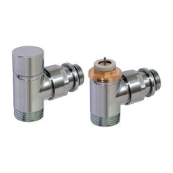 Flamco Design Thermostat-Ventil-Set Eck D3804 G 1/2" Außengewinde x G 3/4" Außengewind... FLAMCO-C3804324 3430650261587 (Abb. 1)