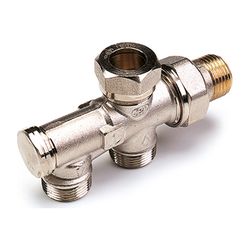 Flamco Anschlussverteiler D915 Messing vernickelt 1/2"x3/4" Eurokonus, für Zweirohrsyst... FLAMCO-C915406 3430650139510 (Abb. 1)
