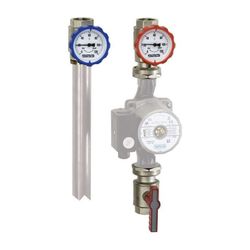 Flamco Pumpen-Armaturgruppe 3-teilig Thermometergriff DN 25 G 1" Innengewinde PN 16 Mess... FLAMCO-F10192 4013852202375 (Abb. 1)