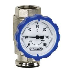 Flamco Pumpenrücklauf-Gruppe Thermometergriff DN 25 G 1" Innengewinde PN 16 Messing vern... FLAMCO-F10258 4013852203082 (Abb. 1)