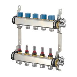 Flamco Heizkreisverteiler mit Durchflussmengenanzeige 4 Heizkreise, G 1" Innengew. x G 3... FLAMCO-F18513 4013852249332 (Abb. 1)