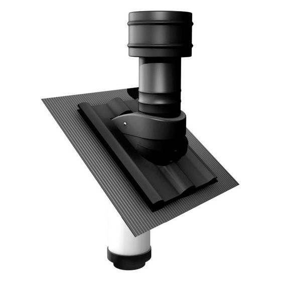 Geba Vent Steildachhaube SDL 100/125, SDL/SDS/SDD, 6-60 Grad, Schwarz, SDL100125S