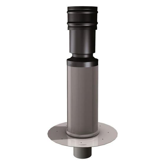 Geba Vent Flachdach-Schmutzwasser-Lüfter FDS 125/650, FDL/FDS, Schwarz, RAL 9005, FDS125650S