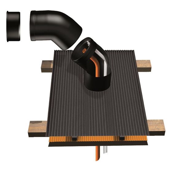 Geba Vent Steildach-Durchführung SDD 100, SDL/SDS/SDD, 97mm, Schwarz, SDD100S