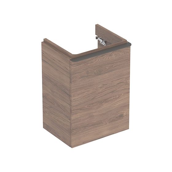 Geberit Smyle Square Unterschrank für Handwaschbecken, 1 Tür, Anschlag Rechts, 44,2x61,7x35,6cm Nussbaum h., Waschtisch 45cm