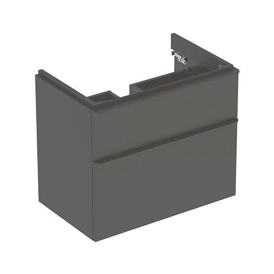 Geberit Smyle Square Unterschrank für Waschtisch, 2 Schubladen, 73,4x61,7x47cm, Lava lackiert matt, Waschtisch 75cm