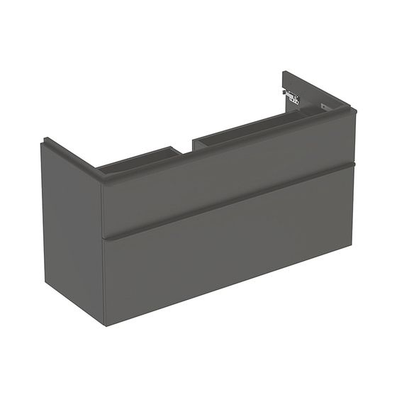 Geberit Smyle Square Unterschrank für Waschtisch, 2 Schubladen, 118,4x61,7x47cm, Lava lackiert matt, Waschtisch 120cm