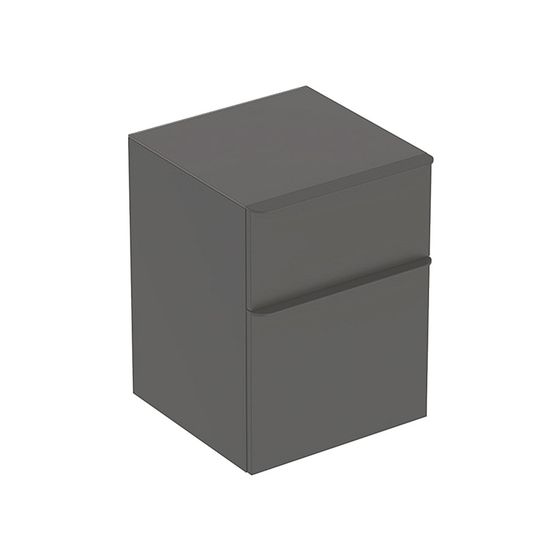 Geberit Smyle Square Seitenschrank 2 Schubladen, 45x60x47cm, Lava lackiert matt, Lava pulverbeschichtet matt