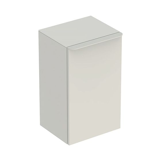 Geberit Smyle Square Seitenschrank, 1 Tür, 36x60x32,6cm, Sandgrau/lackiert hochgl, Sandgrau/plvb matt, Türanschlag rechts