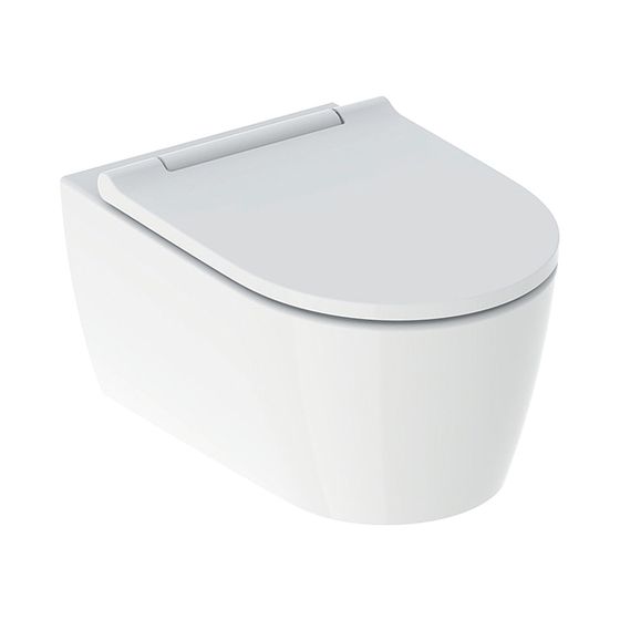 Geberit ONE Set Wand-WC Tiefspüler, geschlossene Form, TurboFlush, mit WC-Sitz, weiß/KeraTect, weiß