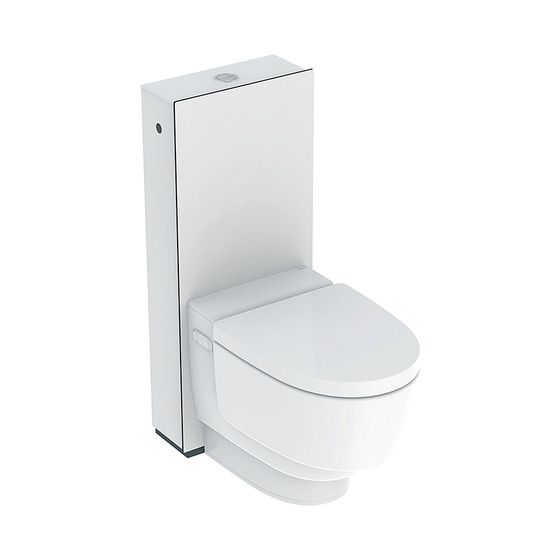 Geberit AquaClean Mera Classic WC-Komplettanlage Stand-WC weiß-alpin, Hochdruck-Schichtstoffplatte, weiß