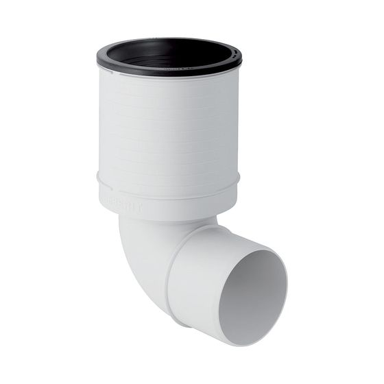 Geberit Silent-PP Anschlussbogen für WC, 87,5 Grad Außendurchmesser 90mm
