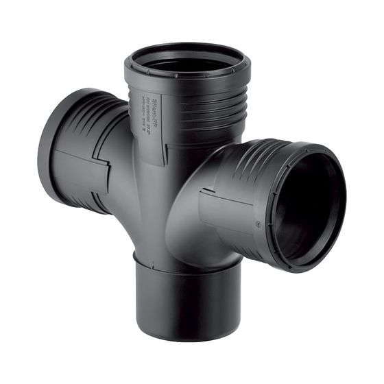 Geberit Silent-PP Bogenabzweig 87,5 Grad zweifach d 110mm, d1 110mm, d2 75mm