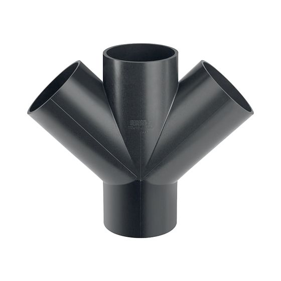 Geberit PE Abzweig 45 Grad 2-fach Außendurchmesser 110mm