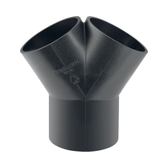 Geberit PE Hosenabzweig 2x 30 Grad, d 56mm, d1 56mm
