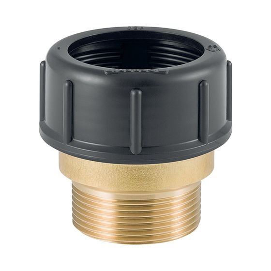 Geberit PE Übergangsstutzen mit Außengewinde und Quetschverschraubung d 50mm, R 1 1/2″
