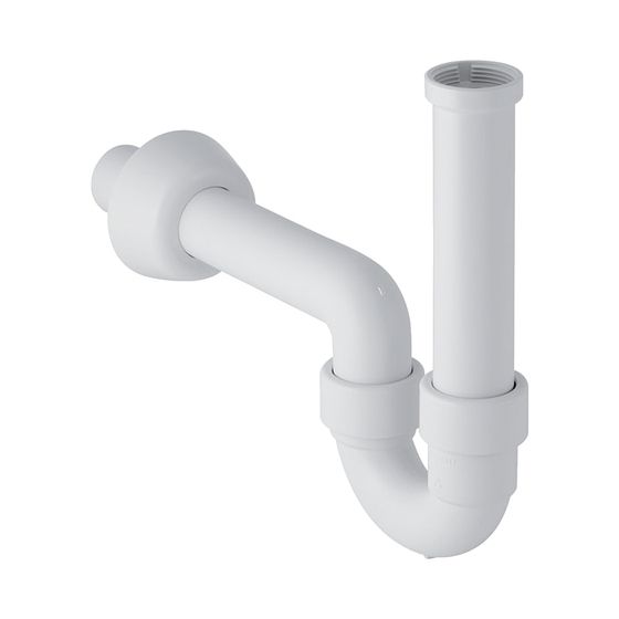 Geberit Siphon Rohrbogenveruchsverschluss für Waschbecken und Bidet, Abgang horizontal Außendurchmesser 40mm, weiß-alpin