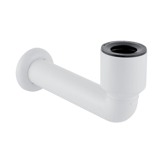 Geberit Anschlussbogen 90° für Urinal, mit Wandrosette Außendurchmesser 50mm, weiß-alpin