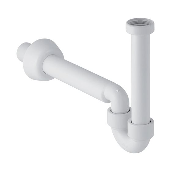 Geberit Siphon Rohrbogengeruchsverschluss für Waschbecken und Bidet, Abgang horizontal Außendurchmesser 32mm, weiß-alpin
