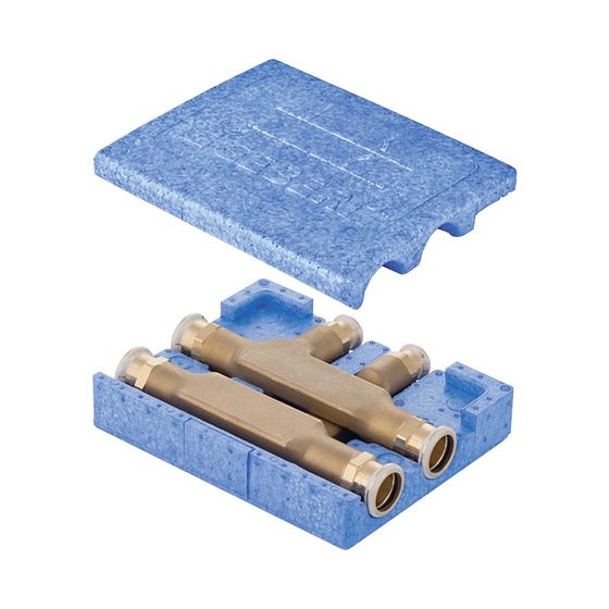 Geberit Mapress Kreuzungs-T-Stück mit Dämmbox CC752S, d 18mm, d1 18mm, d2 18mm