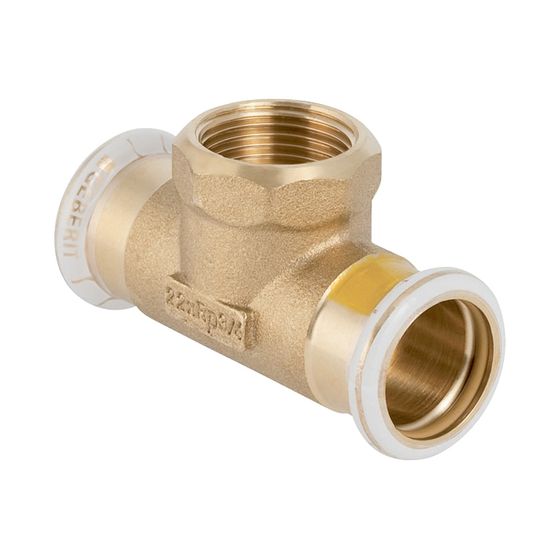 Geberit Mapress Kupfer T-Stück mit Innengewinde Gas CW602N, d 15mm, Rp 1/2″, d1 15mm