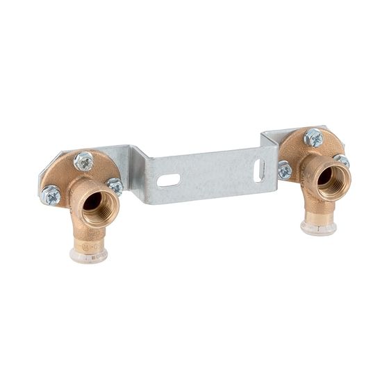 Geberit Mapress Kupfer Anschlusswinkel 90 Grad vormontiert, zweifach, d 15mm, Rp 1/2″, L1 3,6cm, AD 15,3cm, Rotguss bleifrei