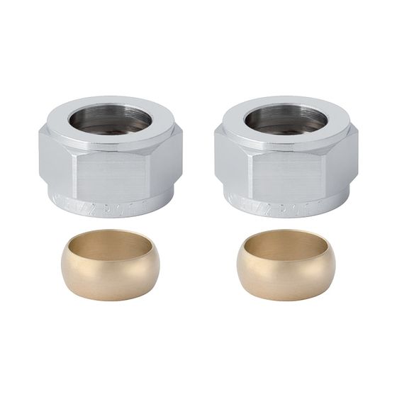 Geberit Set Klemmringverschraubung, vernickelt Außendurchmesser 15mm G 1/2