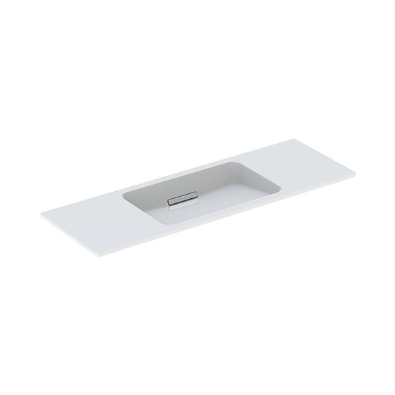 Geberit ONE Waschtisch schwebendes Design, horizontal verk. Ausl. B 120cm T 40cm o. Hahnl. o. Überl. KeraTect hochgl-verchr