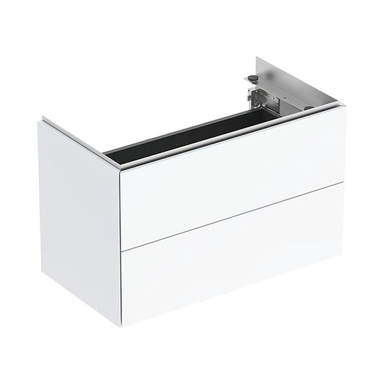 Geberit ONE Unterschrank für Waschtisch, 2 Schubladen, verkürzte Ausladung, 74,5x46,5x39,5cm, Weiß lackiert hochglänzend
