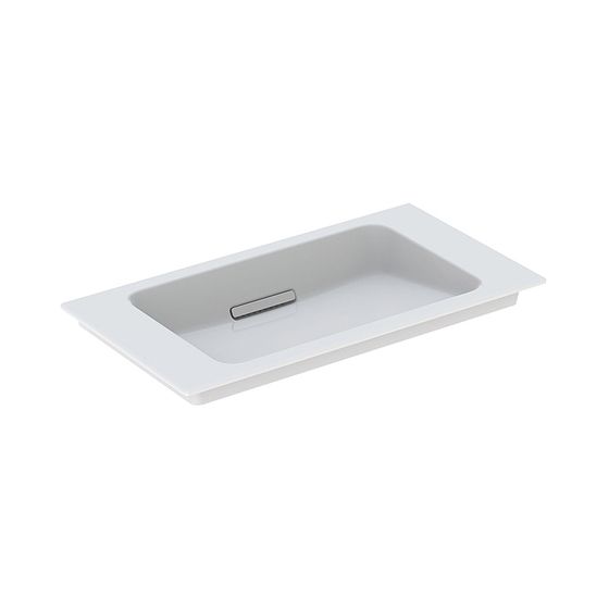 Geberit ONE Möbelwaschtisch Abgang horizontal verk. Ausladung 75cm T 40cm o. HL Überlauf verd. Weiß/KeraTect Weiß glänzend