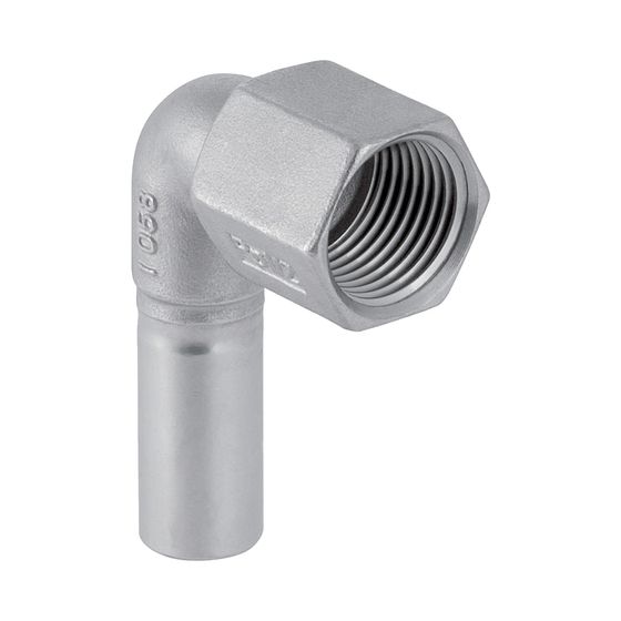 Geberit Mapress Edelstahl Übergangswinkel 90 Grad mit Innengewinde und Einschubende d 15mm, Rp 1/2″