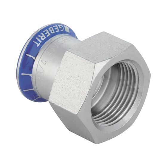 Geberit Mapress Edelstahl Übergang mit Innengewinde d 18mm, Rp 1/2″