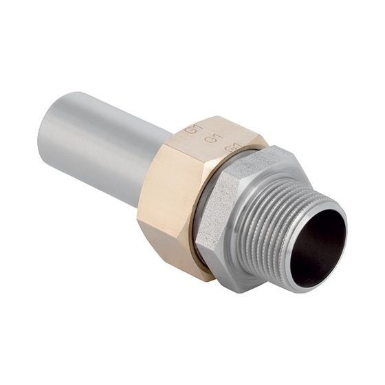 Geberit Mapress Edelstahl Übergangsverschraubung mit Außengewinde und Einschubende d 54mm, R 2″