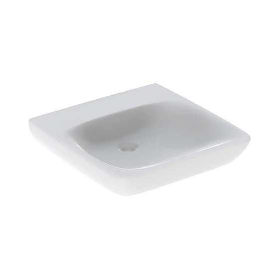 Geberit Renova Comfort Waschtisch barrierefrei, Breite 55cm, Tiefe 55cm, ohne Hahnloch, ohne Überlauf, Weiß