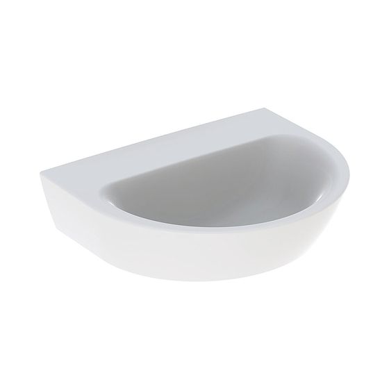 Geberit Renova Waschtisch, Breite 55cm, Tiefe 45cm, ohne Hahnloch, ohne Überlauf, Weiß/KeraTect