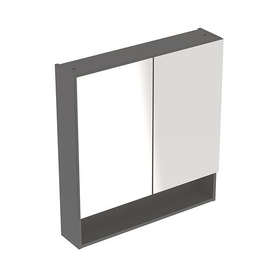 Geberit Renova Plan Spiegelschrank mit 2 Türen, 78,8x85x17,5cm, Lava lackiert matt