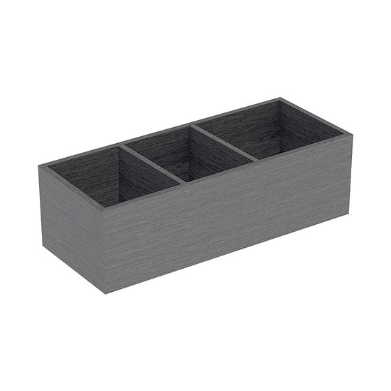 Geberit VariForm Schubladeneinsatz H-Unterteilung, für untere Schublade, 18x14,3x37,3cm, dunkelGrau Melaminbeschichtet