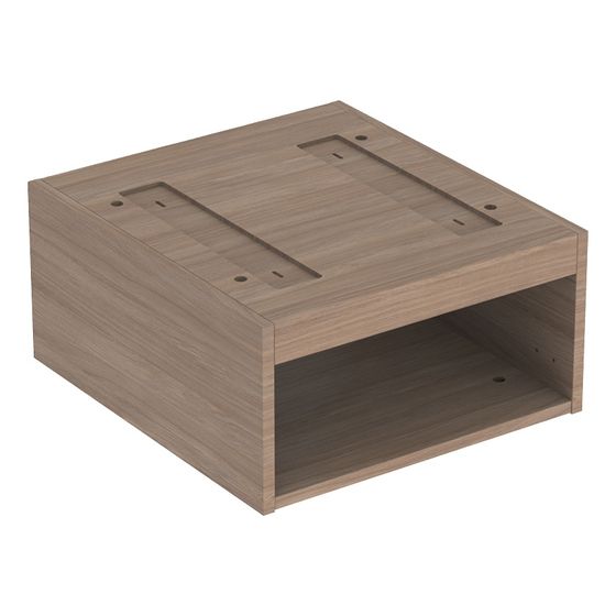 Geberit Korpus für VariForm Unterschrank für Aufsatzwaschtisch, 2 Schubladen, B 45cm, H 23,5cm, Eiche Melamin Holzstruktur