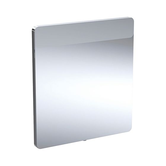 Geberit Option Square Lichtspiegel Beleuchtung oben, Breite 60cm, Höhe 65cm, Aluminium gebürstet