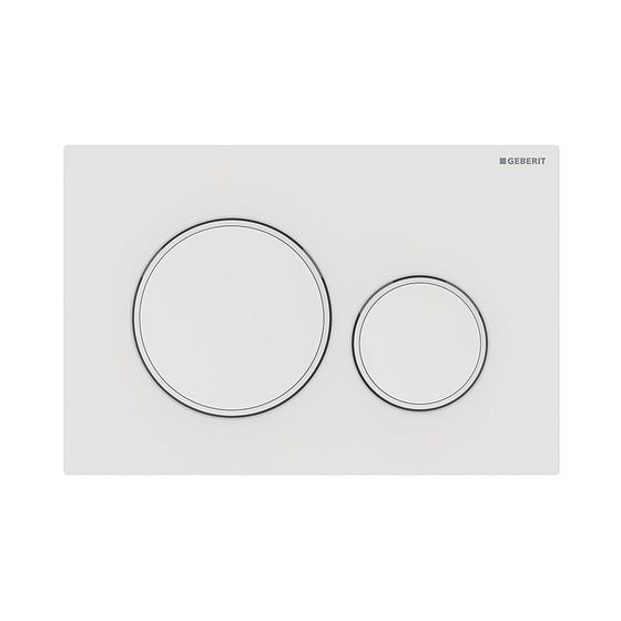 Geberit Sigma 20 Drückerplatte für 2-Mengen-Spülung weiß matt lackiert, easy-to-clean, weiß