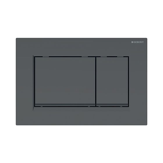 Geberit Sigma 30 Drückerplatte für 2-Mengen-Spülung mattschwarz lackiert, easy-to-clean, schwarz