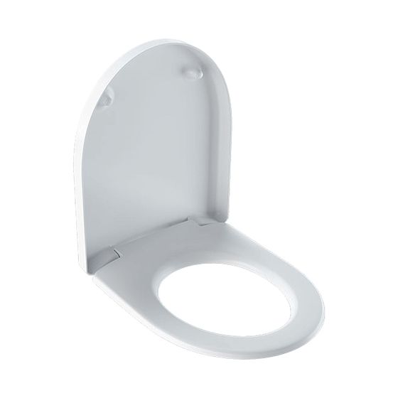 Geberit Renova Plan WC-Sitz Bef. von oben m. Absenkautomatik, o. Quick-Release-Scharniere, Bef. von oben, weiß/glänzend